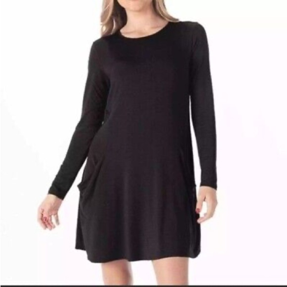 Betabrand L black travel dress